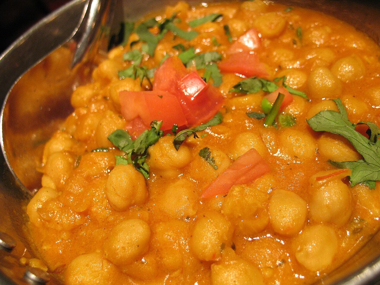 A bowl of chole masala