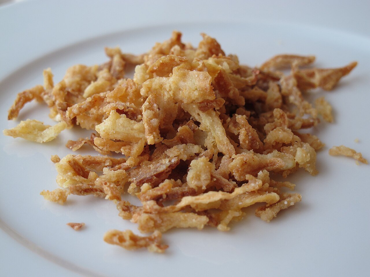 Onion flakes ready for the pot