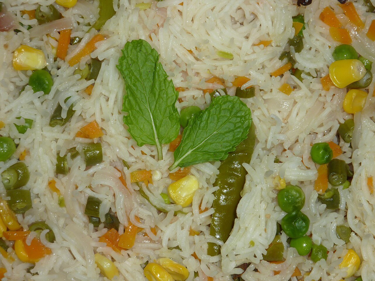 A close-up of veg pulao